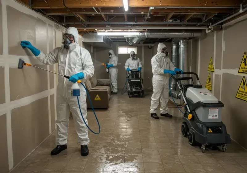 Basement Moisture Removal and Structural Drying process in Gumlog, GA